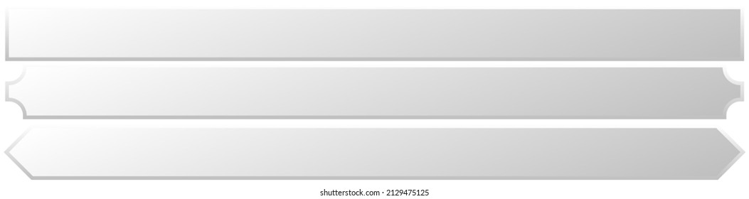 Sign, banner, plaque design shape element. Rectangle plate, board with blank, empty space for your message