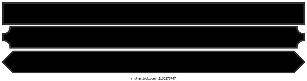 Sign, banner, plaque design shape element. Rectangle plate, board with blank, empty space for your message