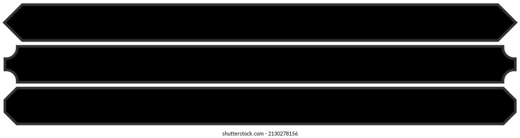 Sign, banner, plaque design shape element. Rectangle plate, board with blank, empty space for your message