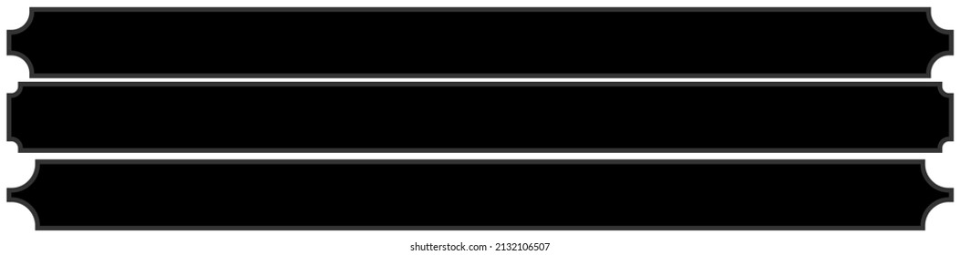Sign, banner, plaque design shape element. Rectangle plate, board with blank, empty space for your message