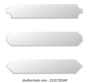 Sign, banner, plaque design shape element. Rectangle plate, board with blank, empty space for your message