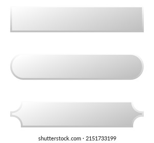 Sign, banner, plaque design shape element. Rectangle plate, board with blank, empty space for your message