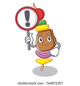 With sign barbecue character cartoon style