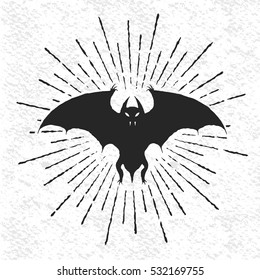 Sign of bat isolated on white background.Vector illustration