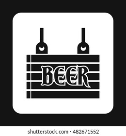 Sign beer icon in simple style isolated on white background. Drink symbol vector illustration