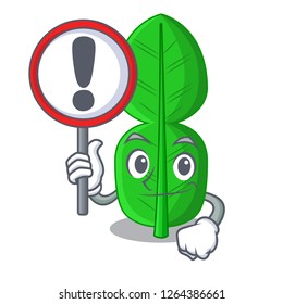 With sign bergamot lime leaf isolated on mascot