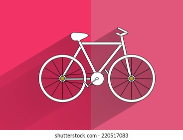 Sign bicycle flat shadow.Vector illustration