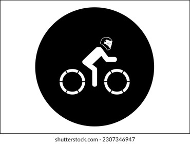 Firma para la ruta de las bicicletas Aislado en el fondo blanco. Estilo plano de moda para diseño gráfico, logotipo, sitio web, medios sociales, interfaz de usuario, aplicación móvil, EPS
