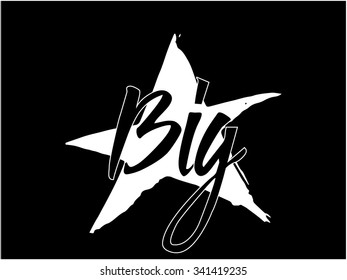 Sign "Big Star". Rock stars and others stars design. T-shirt print. Reward.