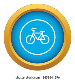 Sign bike icon blue vector isolated on white background for any design