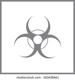 sign bio hazard flat vector illustration.