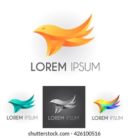 Sign bird with gradient waves
