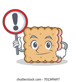 With sign biscuit cartoon character style