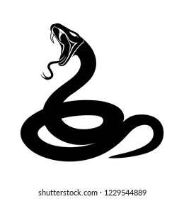 Sign of a black snake on a white background.