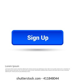 sign up Blue 3d Web Button