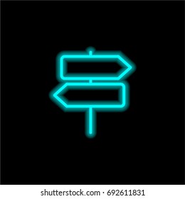 Sign blue glowing neon ui ux icon. Glowing sign logo vector