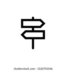sign board arrow vector line icon