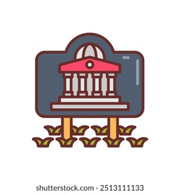 Sign Board Filled Icons , Vector illustration