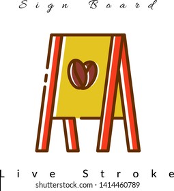 Sign Board Icon For Coffee Shop, For Website, Brochure, Flyer, Infographic, Logo Coffee, Presentation