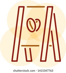 Sign Board Icon For Coffee Shop, For Website, Brochure, Flyer, Infographic, Logo Coffee, Presentation