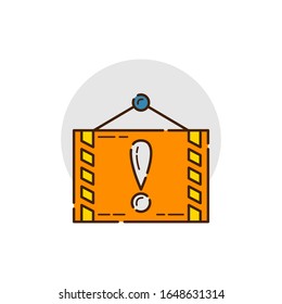 sign board icon for under construction theme in line design style