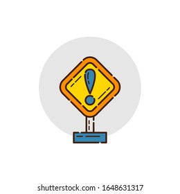 Sign board icon for under construction theme in line design style