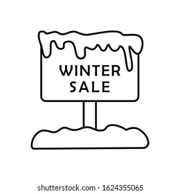 Sign board snow icon. Simple line, outline vector elements of winter sale icons for ui and ux, website or mobile application