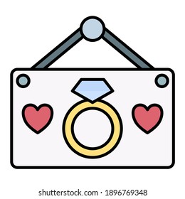 sign board using soft color and filled line style