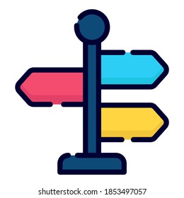   icono del vector del panel de signos. estilo de esquema coloreado para Web y Mobile.