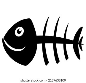 sign bone fish. vector illustrator