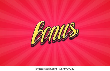 Firma Bonus sobre un fondo brillante. Ilustración vectorial.