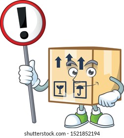 With sign box cardboard close for goods packaging