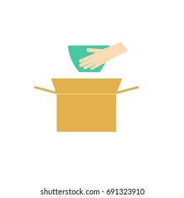 Sign of box for dispatch, delivery or storage. Vector illustration