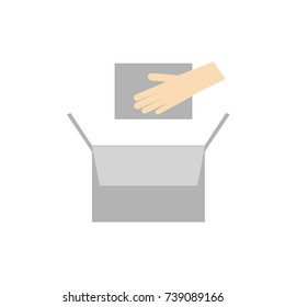 Sign of box for dispatch, delivery or storage. Vector illustration
