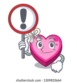 With sign box heart in shape of mascot