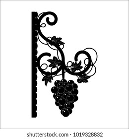 sign bracket wrought iron vine