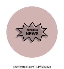 sign breaking news icon in badge style. One of Media, Press collection icon can be used for UI, UX