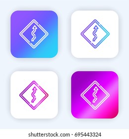 Sign bright purple and blue gradient app icon