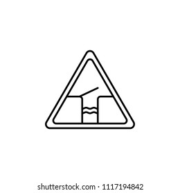 Sign The Broken Bridge icon. Element of traffic signs icon for mobile concept and web apps. Thin line Sign The Broken Bridge icon can be used for web and mobile on white background