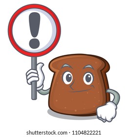 With sign brown bread character cartoon