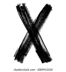 sign brush texture symbol x, for print