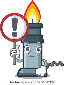 With sign bunsen burner isolated with the cartoon