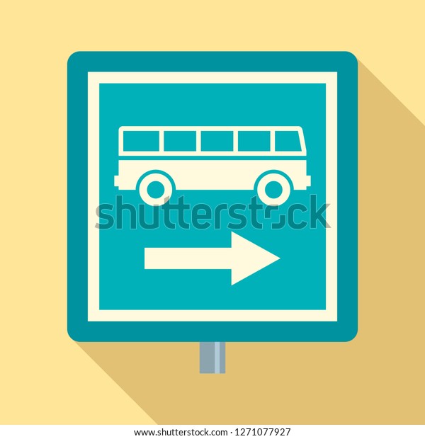 Sign bus stop icon. Flat illustration of sign\
bus stop vector icon for web\
design