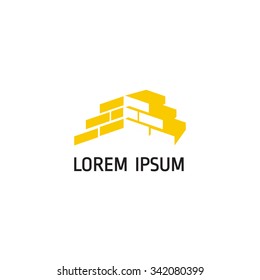The sign for the business on repair of houses, apartments , for architects, builders , interior designers. Vector logo template.