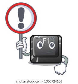 With sign button f1 isolated in the mascot