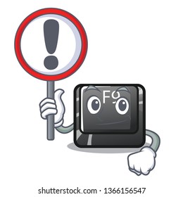 With sign button f9 isolated in the mascot