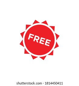 Sign button free icon design isolated on white background