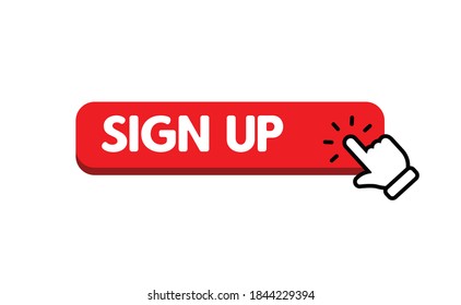 Registrieren Sie sich mit einem Handklick-Symbol.