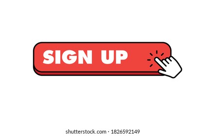 Registrieren Sie sich mit einem Handklick-Symbol.