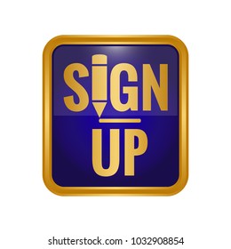 sign up button icon on white background. Vector illustration
